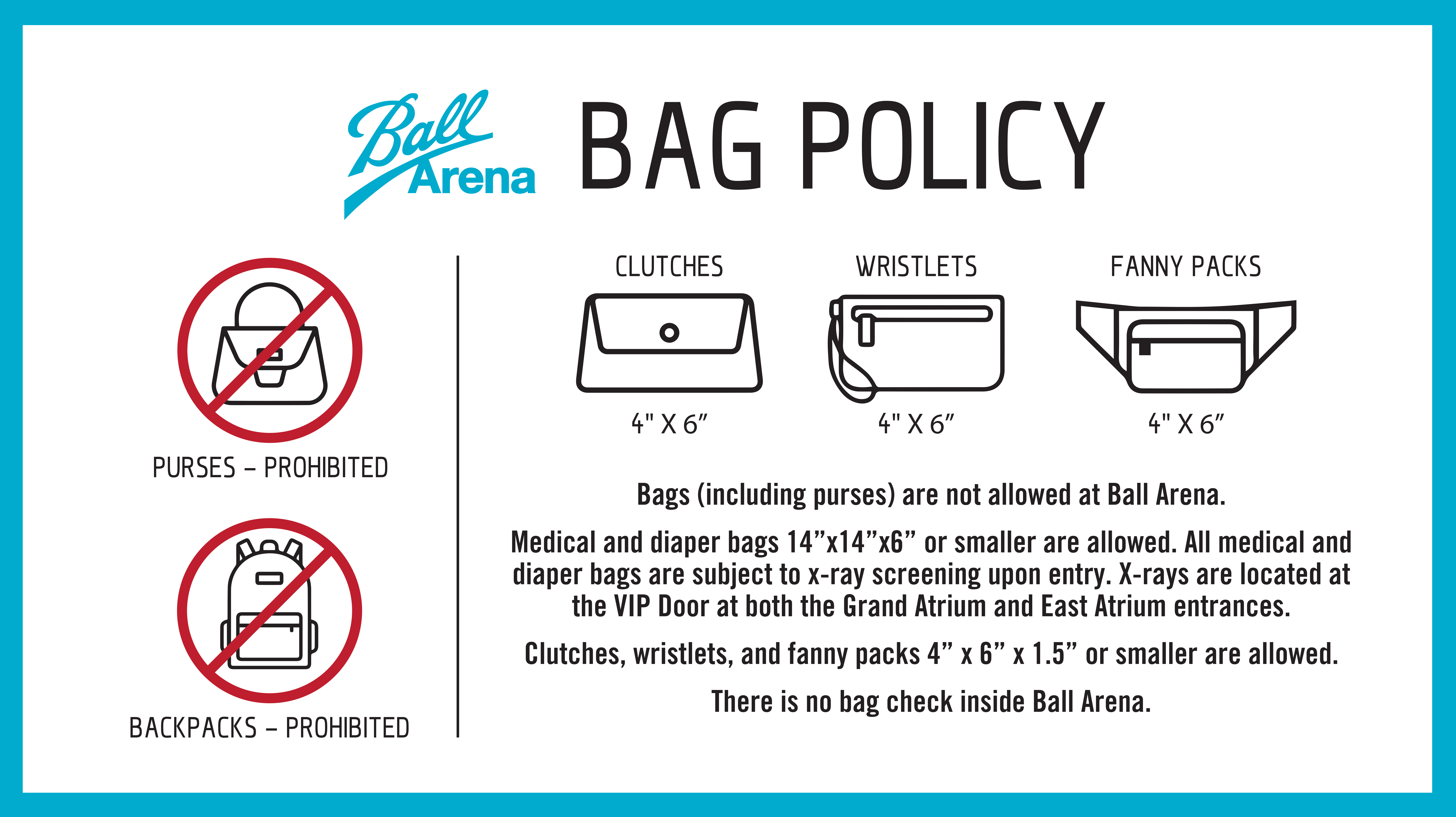 James Brown Arena Bag Policy